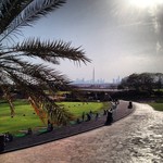 Dubai skyline from the club house. #mydubai  #burjkhalifa #tallestbuilding #dubai  #golf #sundowners #albadiagolfclub #relaxing #skyline
